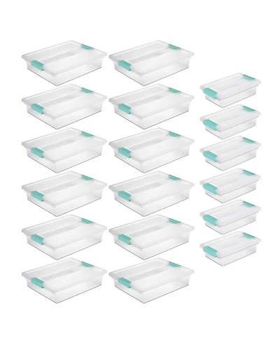 Sterilite Large Clip Storage Box, 12 Pack, and Small Clip Storage Box, 6 Pack