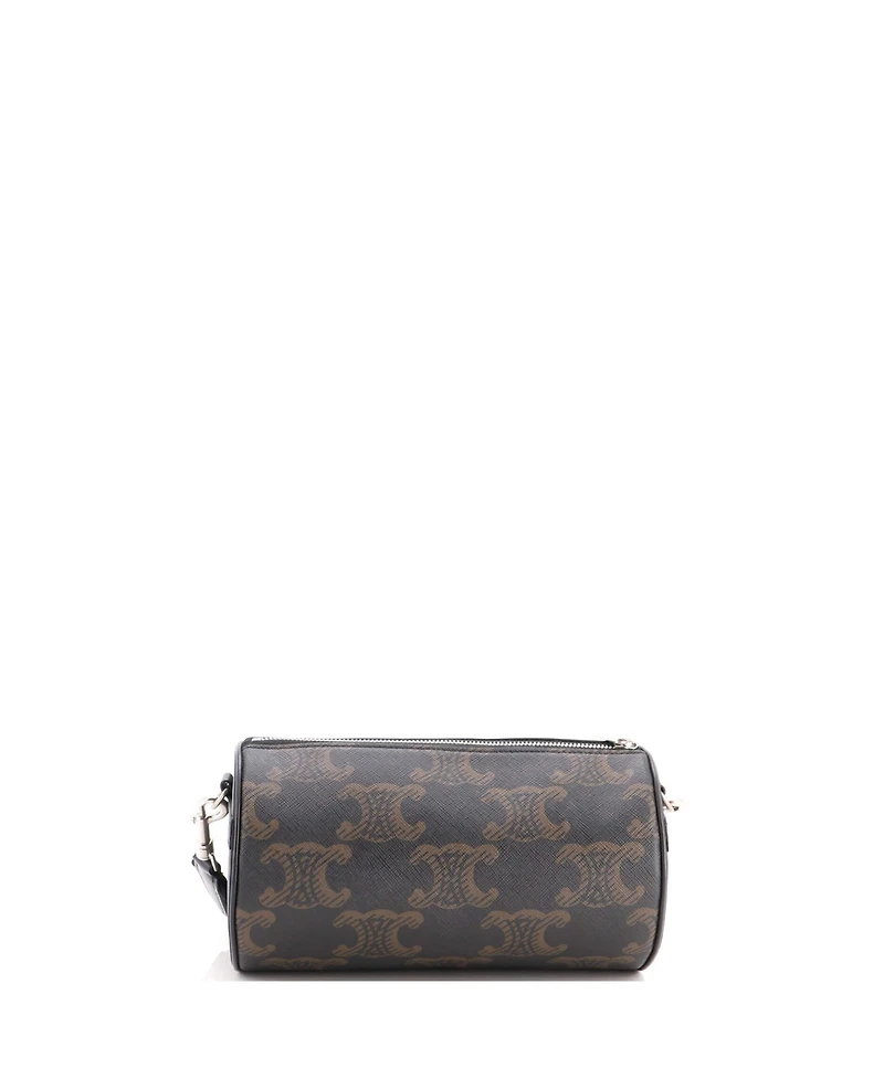 Pre-Owned Celine Logo Cylinder Bag Triomphe Coated Canva
