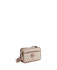 Pre-Owned Gucci Mini Interlocking G Patch Camera Bag Gg Coated Canvas