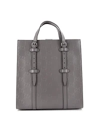 Pre-Owned Gucci Medium Tote Bag Gg Embossed Perforated Leather