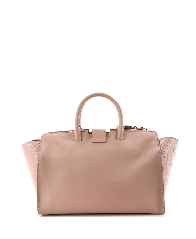 Pre-Owned Saint Laurent Small Monogram Cabas Downtown Leather with Embossed Leather