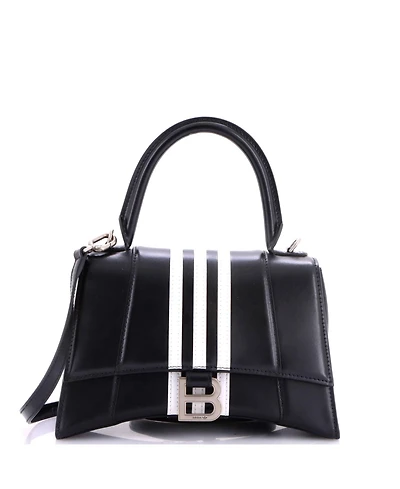 Pre-Owned Balenciaga Small x adidas Hourglass Top Handle Bag Leather