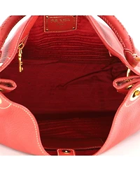 Pre-Owned Prada Large Rolled Hobo Vitello Daino
