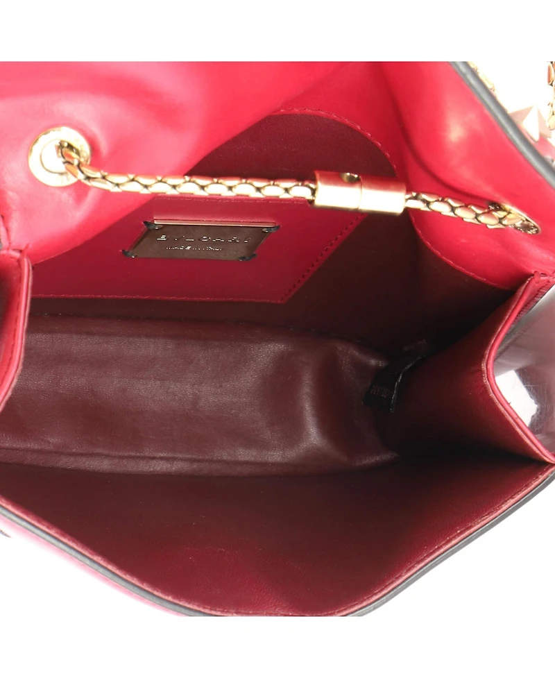 Pre-Owned Bvlgari Small Serpenti Forever Square Shoulder Bag Laser Cut Leather