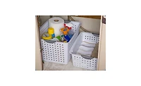 Sterilite Set of Ultra Plastic Storage Bin Baskets w/ Handles, 6 Deep, 12 Medium