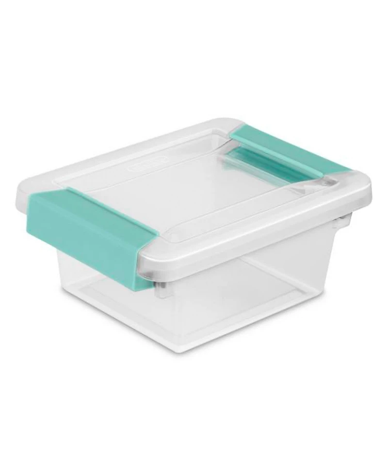 Sterilite Plastic Large Clip Bin Clear, 6 Pack and Mini Clip Storage Box, 6 Pack