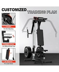Syedee Chest Fly and Reverse Delt Machine, Plate-Loaded Pec Deck, 400 Lbs Upper Body Specialty Machine, 4-Level Seat, 2:1 Ratio, Aluminum Pulleys