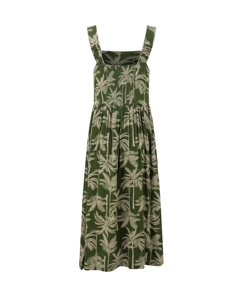 Weird Fish Women's Tatum Printed Square Neck Midi Dress