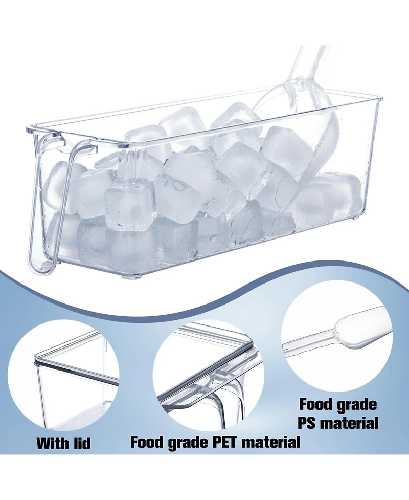 Piscifun Lidded Plastic Ice Storage Bin With Scoop Stackable Multi Purpose Food Container