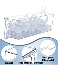 Piscifun Lidded Plastic Ice Storage Bin With Scoop Stackable Multi Purpose Food Container