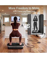 Syedee Vibration Plate Exercise Machine, 180 Speed Levels, Full Body Workout Platform, 450 lbs Capacity with Bluetooth, Resistance Bands