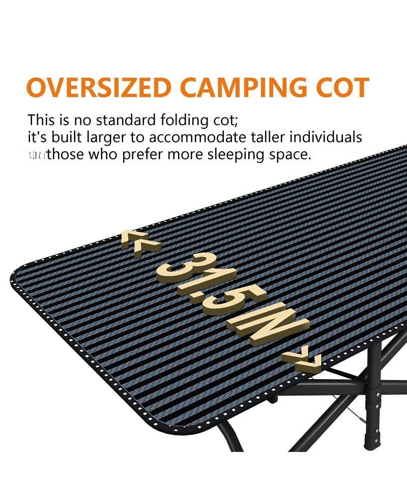 Piscifun 450 Lbs Weight Support Camping Tent Bed With Removable Cushion Carry Bag