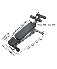 Sugift Adjustable Decline Sit Up Bench with Reverse Crunch Handle and 1000 Pound Capacity