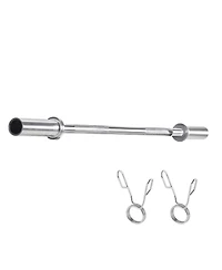 Sugift 4 Foot Chrome Plated Barbell Bar for 2 Inch Plates with 500 Pound Capacity