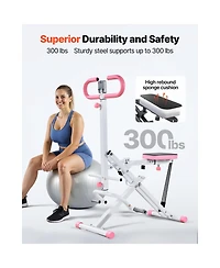 Sugift Foldable Deep Squat Machine with Three Resistance Bands and Adjustable Seat