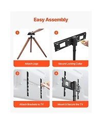 Sugift Tripod Easel Floor Tv Stand for 40 to 65 Inch Screens with 18 Degree Swivel and 99 Pound Capacity