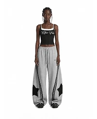 Aelfric Eden Women's Baggy Barrel High-Rise Star-Stud Sweatpants