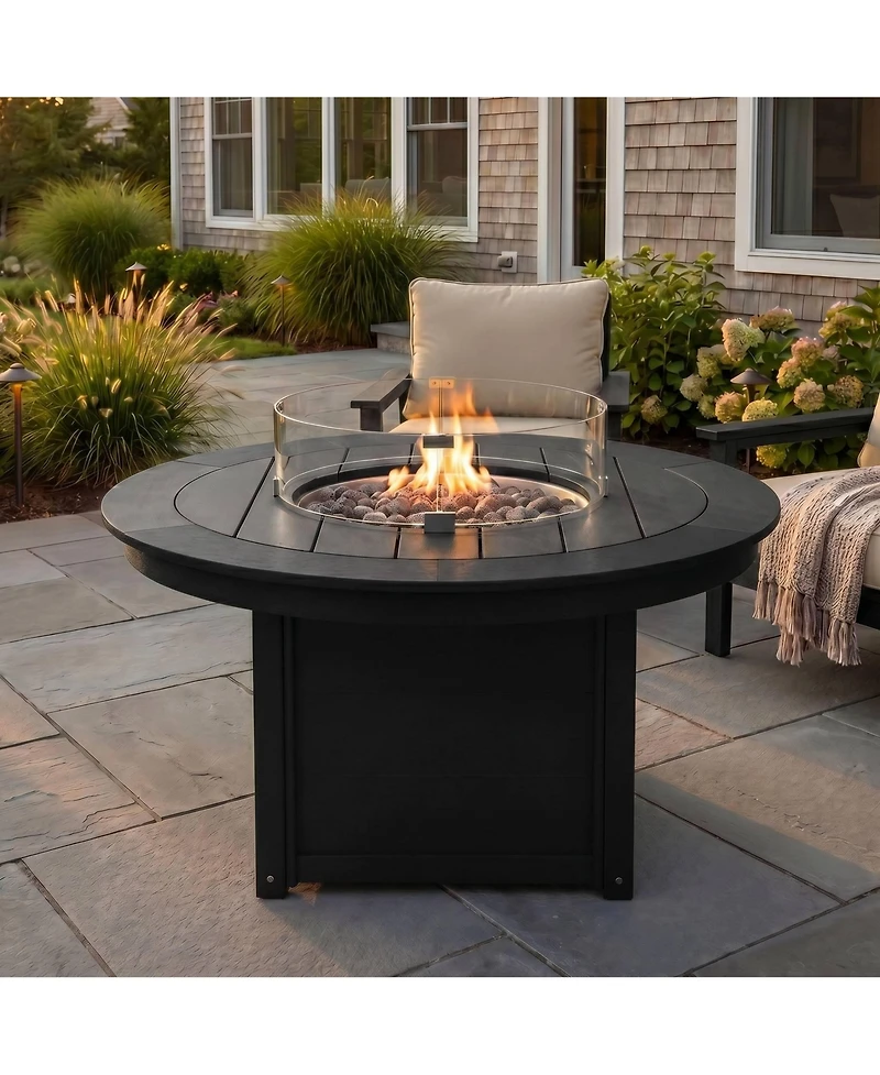WestinTrends 47" Modern Outdoor 55,000 Btu Patio Propane Round Fire Pit Table