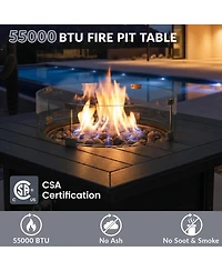 WestinTrends Modern Outdoor Patio Propane 42" Square Fire Pit Table