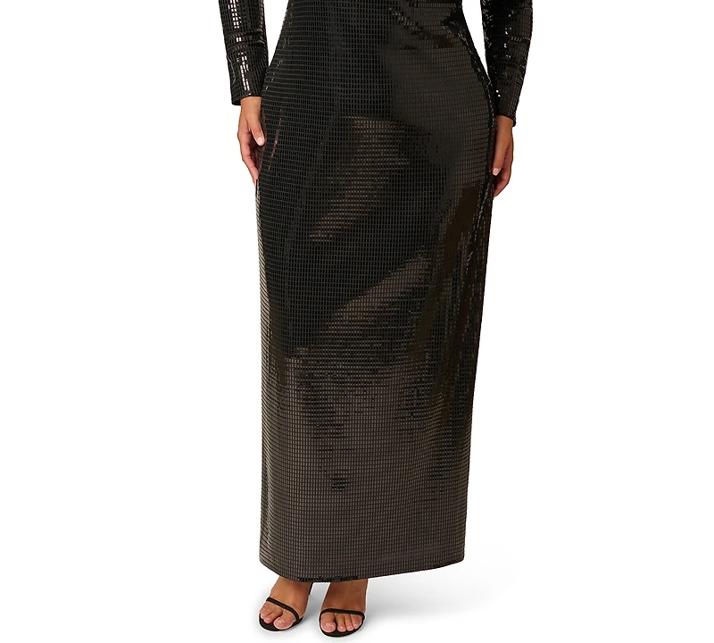 Adrianna Plus Sequin Open-Back Cutout Long Dress
