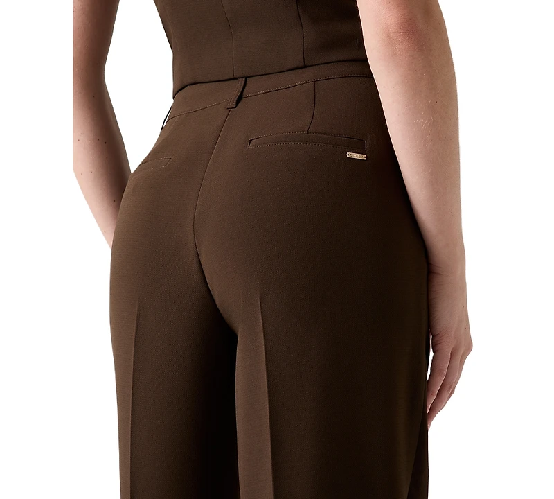 Guess Women's Theoline Perfect Pant High-Rise Wide-Leg Tailored Pants