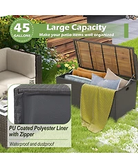 Mecale 45-Gallon Storage Bench with Acacia Lid, Holds 795 lbs