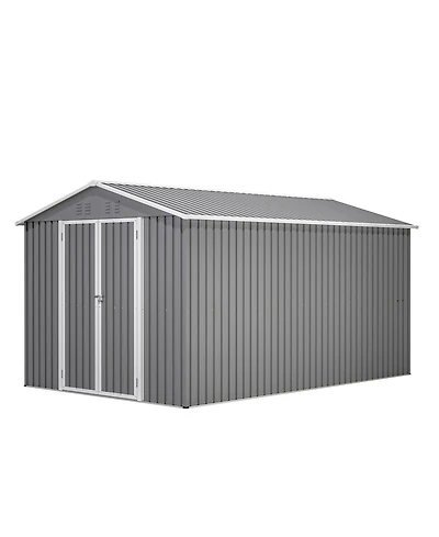 Mondawe 8 x 12 Feet Outdoor Storage Shed, Aluminium Frame and Lockable Doors
