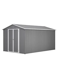 Mondawe 8 x 12 Feet Outdoor Storage Shed, Aluminium Frame and Lockable Doors