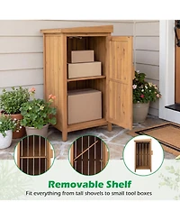 Mecale Acacia Wood Package Delivery Box with Lift Lid and Shelf