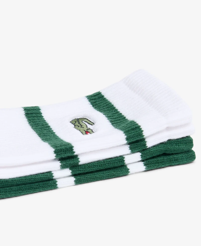 Lacoste Men's Striped Ribbed Crew Socks, 2-Pack
