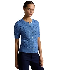 Polo Ralph Lauren Women's Cable-Knit Cotton Short-Sleeve Cardigan