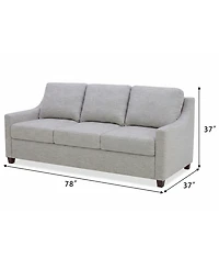 Lorrana 3-Seat Curved Arms Fabric Reversible Back Cushion Sofa, Macy's Exclusive