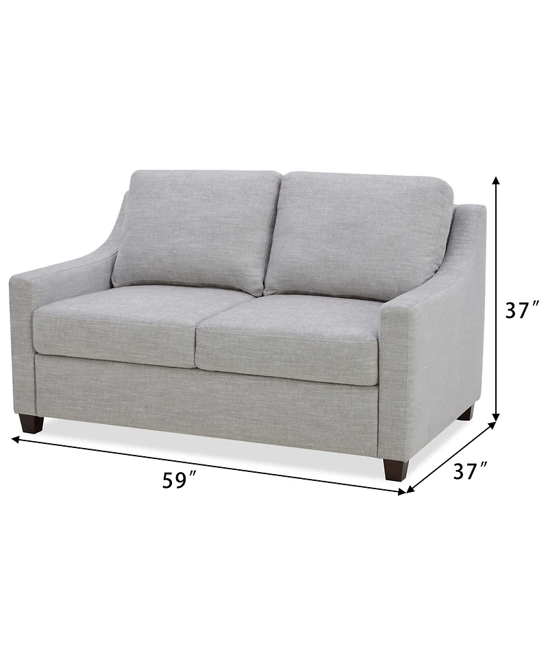 Lorrana 2-Seat Fabric Reversible Back Cushion Loveseat, Macy's Exclusive