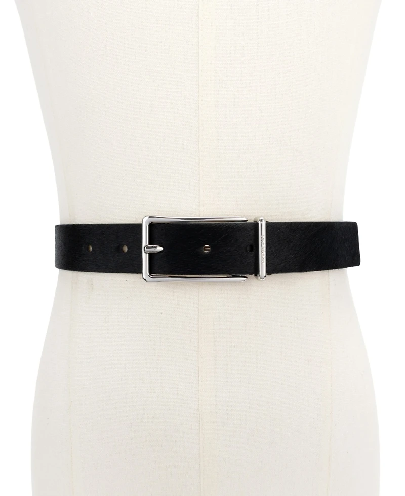 Michael Kors Polished Buckle Leather Reversible Belt