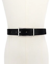 Michael Kors Polished Buckle Leather Reversible Belt