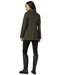 Liverpool Los Angeles Women's Tartan-Plaid Funnel-Neck Jacket
