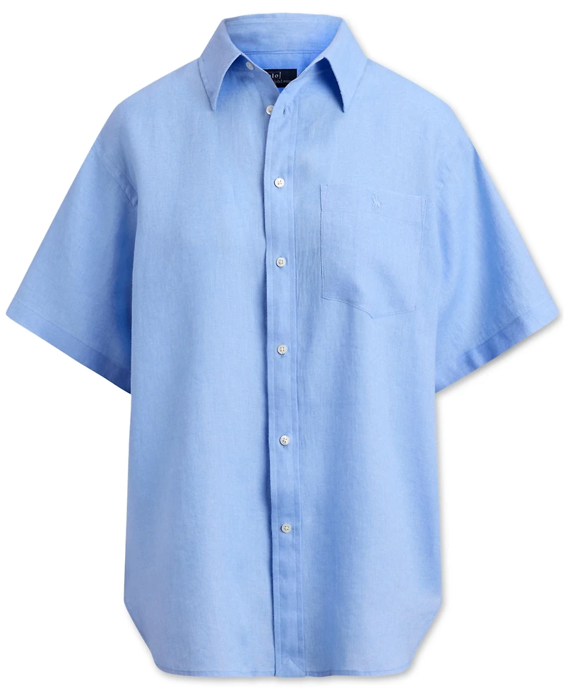 Polo Ralph Lauren Women's Woven Short-Sleeve Collared Top
