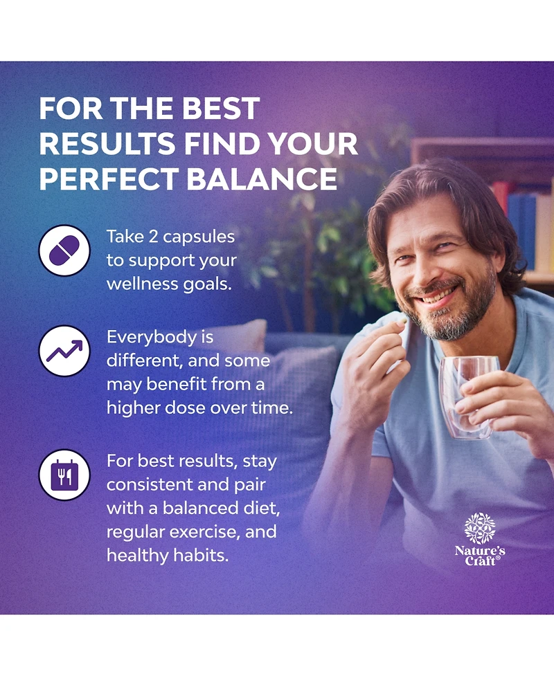 Nature's Craft Nighttime Defense Saw Palmetto Supplement for Men with Lycopene, Melatonin 100 Count