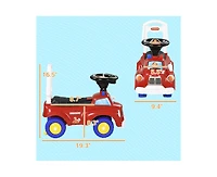 Yobtop Toddler Ride on Toy - Baby Ride on Fire Truck, Music, Horn, Under Seat Storage, Foot to Floor Car, for Kids 18-36 Months