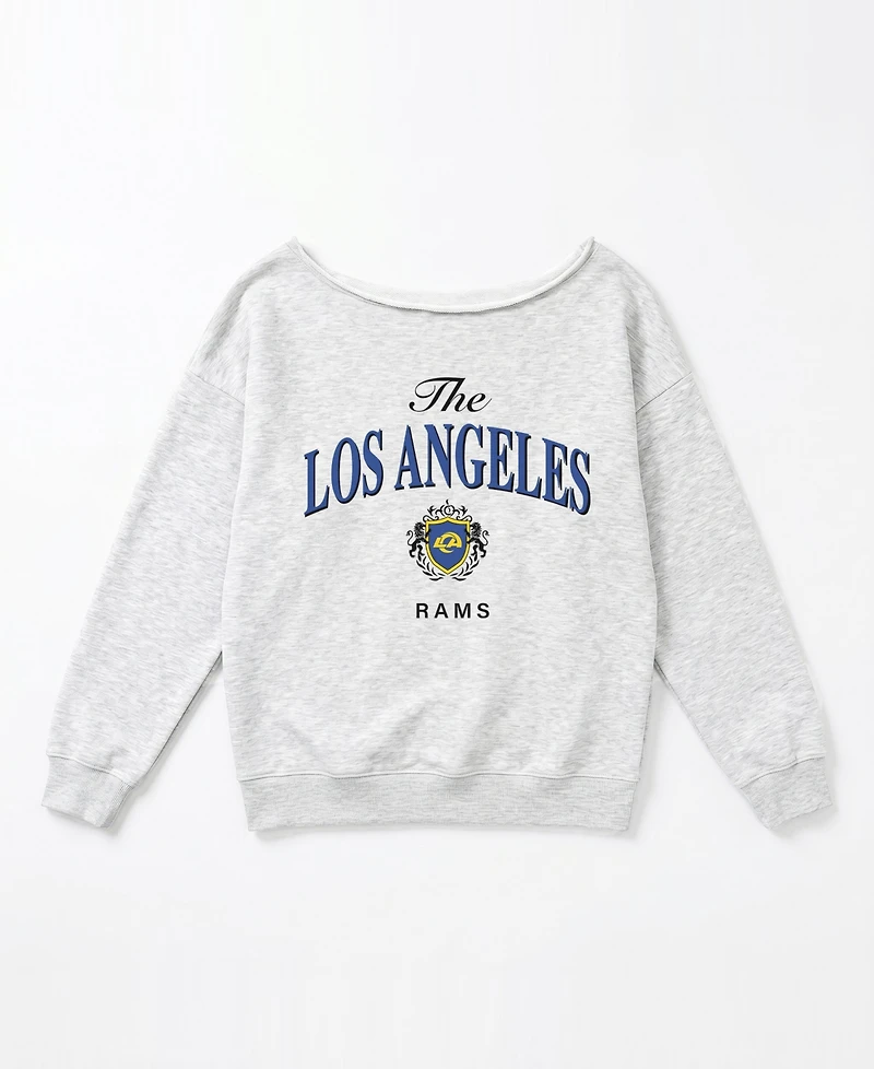 Gameday Couture Women's Los Angeles Rams Offsides Energy Pullover Off-Shoulder Sweatshirt