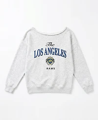 Gameday Couture Women's Los Angeles Rams Offsides Energy Pullover Off-Shoulder Sweatshirt