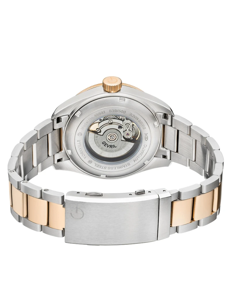 Gevril Men's Swiss Made Yorkville Swiss Automatic Two tone Stainless Steel Bracelet Watch