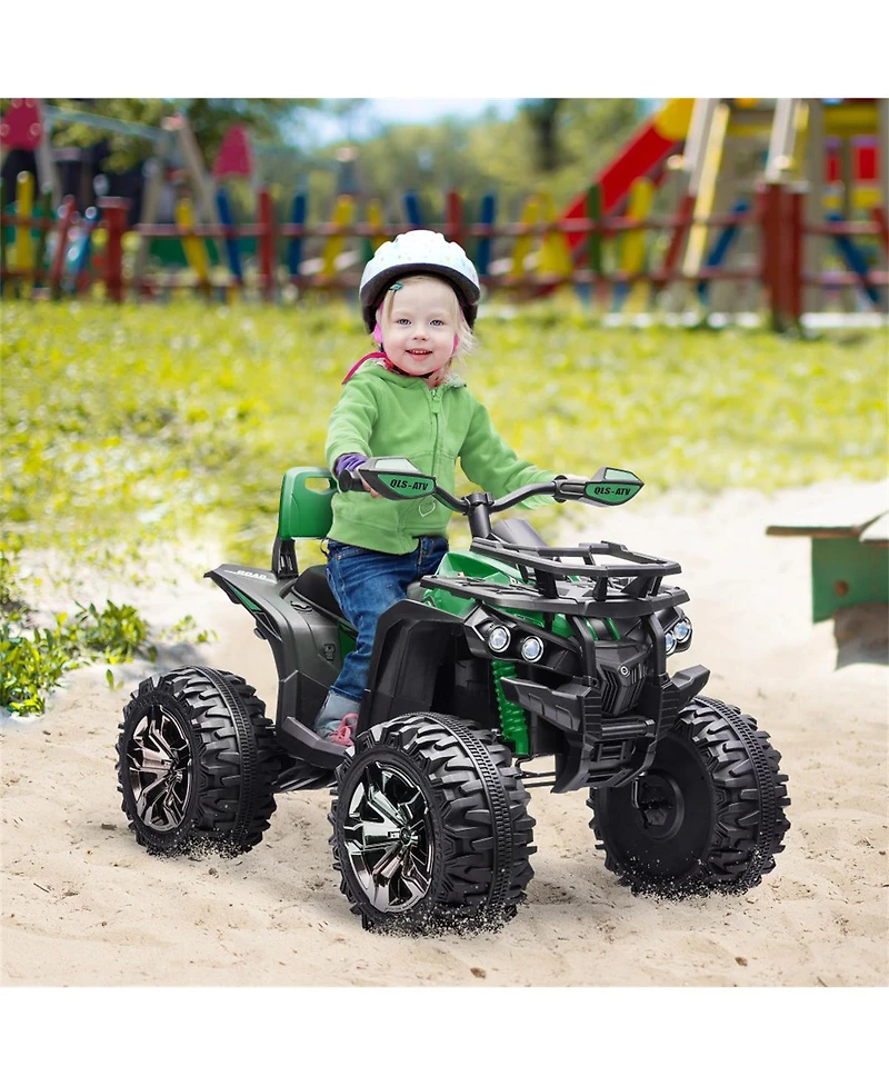Yobtop 4 Wheeler 39.4"L x 25.6"W x 28.7"H Led Headlights, Music, Rechargeable Ride-On Atv, 66 lbs Capacity, Ages 3-7