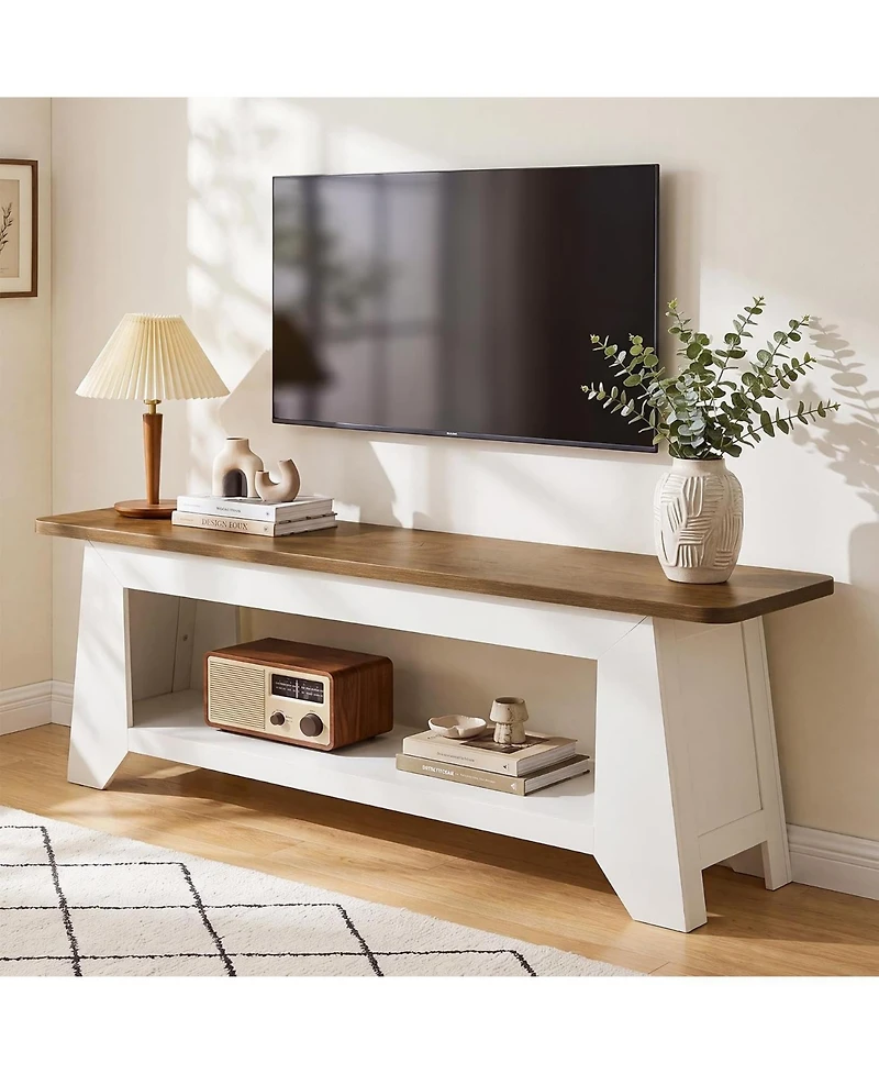 Tribesigns Tv Stand, Farmhouse Entertainment Center, Rustic Media Console