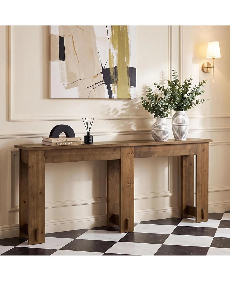Tribesigns 78.7" Extra Long Console Table, Solid Wood Sofa Table