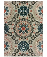 Oriental Weavers Latitude 1903W Gray 6'7" x 9'2" Outdoor Area Rug
