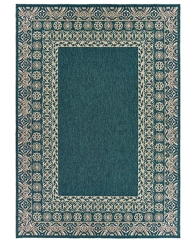 Oriental Weavers Latitude 1503B Blue 7'10" x 10' Outdoor Area Rug