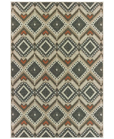 Oriental Weavers Latitude 002X3 Gray 7'10" x 10' Outdoor Area Rug