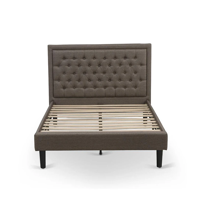 East West Furniture KD18F-1VL0C 2 Piece Full Size Bed Set - Full Size Bed Headboard with 1 Night Stand
