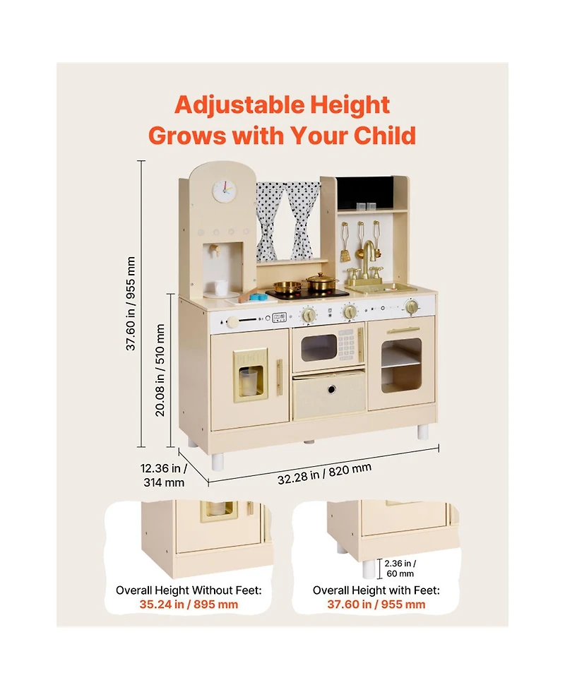 Yobtop Interactive Lights and Sounds Play Kitchen Set, Ages 3+
